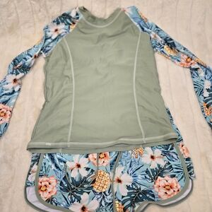Floral Long Sleeve Swim Set
